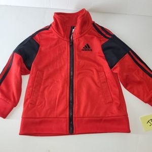Adidas Classic Red Zip-up Athletic Jacket